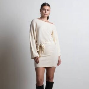 Elegant Cream Off-Shoulder Dress